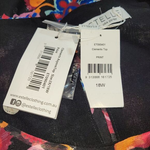 NWT Estelle Clements Asymmetrical Top 18W - Picture 9 of 10